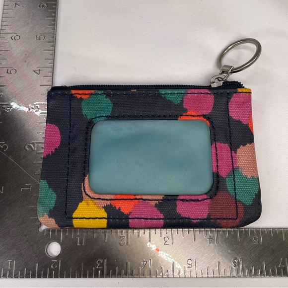 Fossil Key-Per multi colored dots ID card / coin zip top wallet key ring SL4178 - Picture 6 of 8
